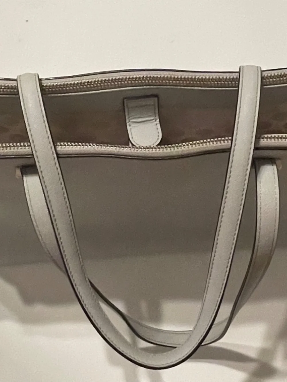 Kate Spade Light Gray/Blue Leather Cedar Street Jensen Tote